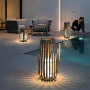 Mette - Rattan LED Lamps for the Garden