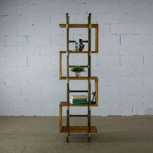 Modern Five Shelf Open Pipe Display Bookcase | Bright & Plus.