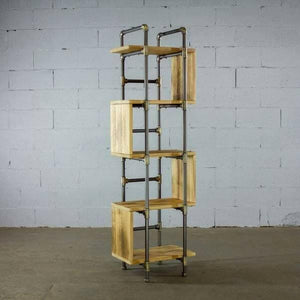 Modern Five Shelf Open Pipe Display Bookcase | Bright & Plus.