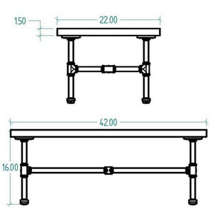 Modern Industrial Rectangular Coffee Table | Bright & Plus.