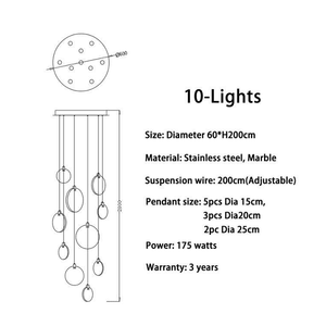 Moon's Marble Staircase Modern Chandelier