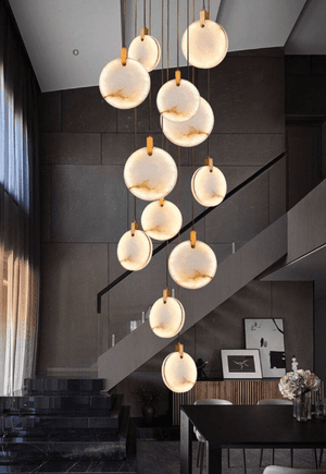 Moon's Marble Staircase Modern Chandelier