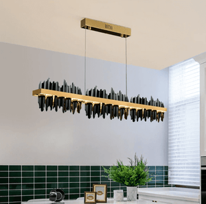 Morth Modern Drip Wave Gold Bar Chandelier