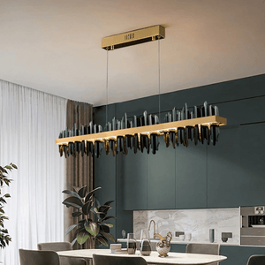 Morth Modern Drip Wave Gold Bar Chandelier