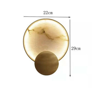 Nordic Round Marble LED Wall Lamp Modern Simple Brass