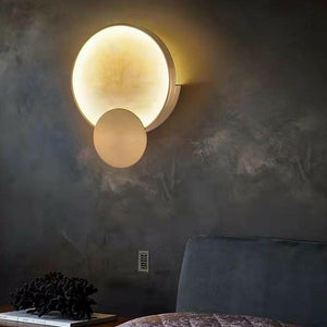 Nordic Round Marble LED Wall Lamp Modern Simple Brass