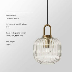 Ocker - Glass Pendant Lamp with Japanese Design and Nordic LED Lights