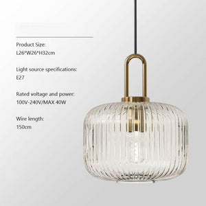 Ocker - Glass Pendant Lamp with Japanese Design and Nordic LED Lights