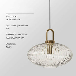 Ocker - Glass Pendant Lamp with Japanese Design and Nordic LED Lights