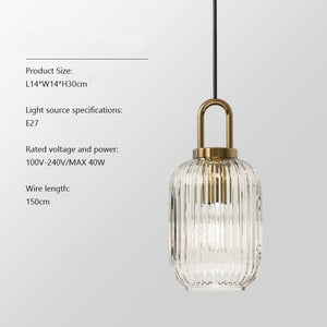 Ocker - Glass Pendant Lamp with Japanese Design and Nordic LED Lights