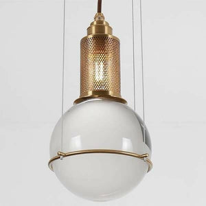 Opal Round Glass Sphere Midcentury Pendant Light | Bright & Plus.