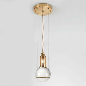 Opal Round Glass Sphere Midcentury Pendant Light | Bright & Plus.