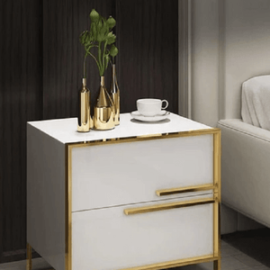 Orly - Two Drawer Modern Nightstand | Bright & Plus.