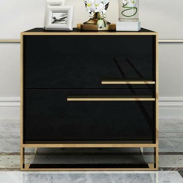 Orly - Two Drawer Modern Nightstand | Bright & Plus.