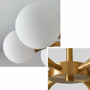 Orrazia - Modern Semi Flush Gold Globe Pendant Light