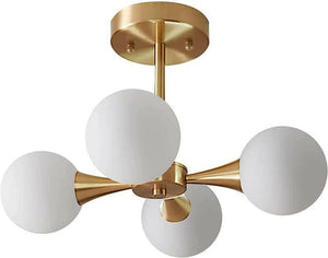 Orrazia - Modern Semi Flush Gold Globe Pendant Light