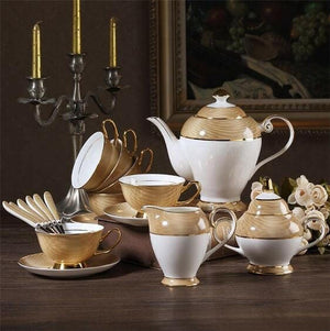 Seoul Luxury Gold Bone China Tea/Coffee Set | Bright & Plus.