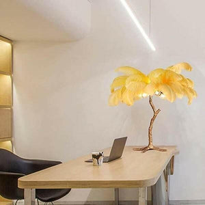 Palmera Luxury Feather Floor/Table Lamp | Bright & Plus.