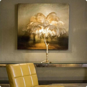 Palmera Luxury Feather Floor/Table Lamp | Bright & Plus.