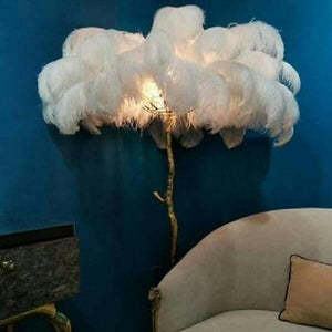 Palmera Luxury Feather Floor/Table Lamp | Bright & Plus.