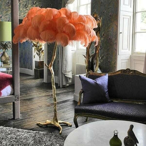 Palmera Luxury Feather Floor/Table Lamp | Bright & Plus.