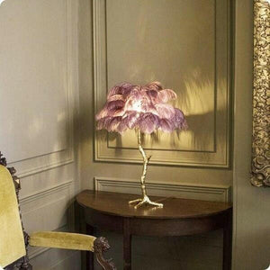 Palmera Luxury Feather Floor/Table Lamp | Bright & Plus.