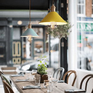 Pastel Coloured Cone Shade Industrial Pendant Light | Bright & Plus.