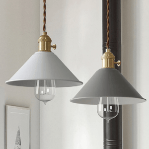 Pastel Coloured Cone Shade Industrial Pendant Light | Bright & Plus.