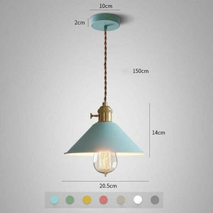 Pastel Coloured Cone Shade Industrial Pendant Light | Bright & Plus.