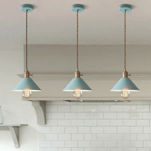 Pastel Coloured Cone Shade Industrial Pendant Light | Bright & Plus.