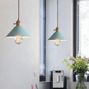 Pastel Coloured Cone Shade Industrial Pendant Light | Bright & Plus.