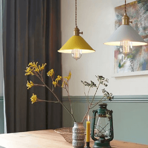 Pastel Coloured Cone Shade Industrial Pendant Light | Bright & Plus.