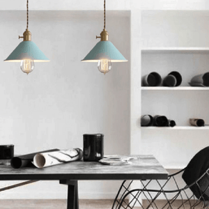 Pastel Coloured Cone Shade Industrial Pendant Light | Bright & Plus.