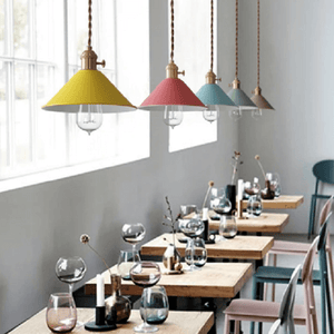 Pastel Coloured Cone Shade Industrial Pendant Light | Bright & Plus.