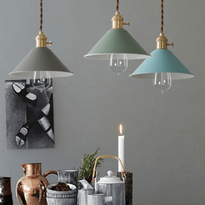 Pastel Coloured Cone Shade Industrial Pendant Light | Bright & Plus.