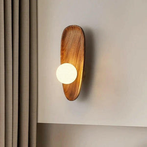 Ren - Japanese Minimalist Solid Wood Living Room Wall Sconce