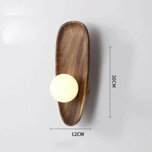 Ren - Japanese Minimalist Solid Wood Living Room Wall Sconce