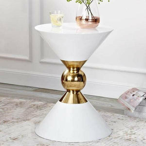 Renzo - Round Hourglass End Table | Bright & Plus.