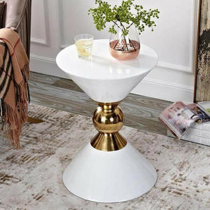 Renzo - Round Hourglass End Table | Bright & Plus.