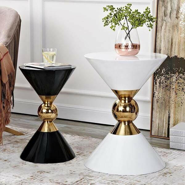 Renzo - Round Hourglass End Table | Bright & Plus.