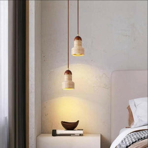 Reo - Japanese Style Travertine Pendant Lamp