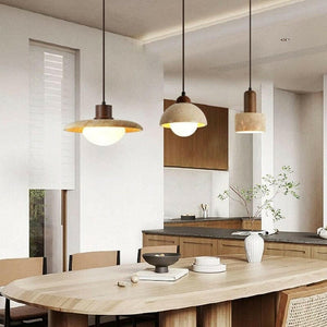 Reo - Japanese Style Travertine Pendant Lamp