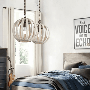 Rooney - Rustic Hanging Cage Lamp | Bright & Plus.