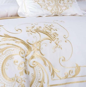 Royal White Egyptian Cotton Duvet Bedding Set | Bright & Plus.