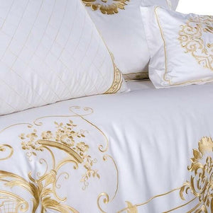 Royal White Egyptian Cotton Duvet Bedding Set | Bright & Plus.