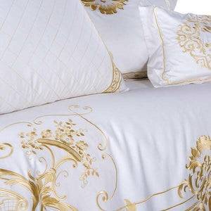 Royal White Egyptian Cotton Duvet Bedding Set (6 Pieces) | Bright & Plus.