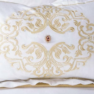 Royal White Egyptian Cotton Duvet Bedding Set (6 Pieces) | Bright & Plus.