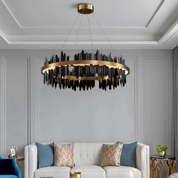 Spacestation Flush Mount Copper Multi-Level Chandelier | Bright & Plus.