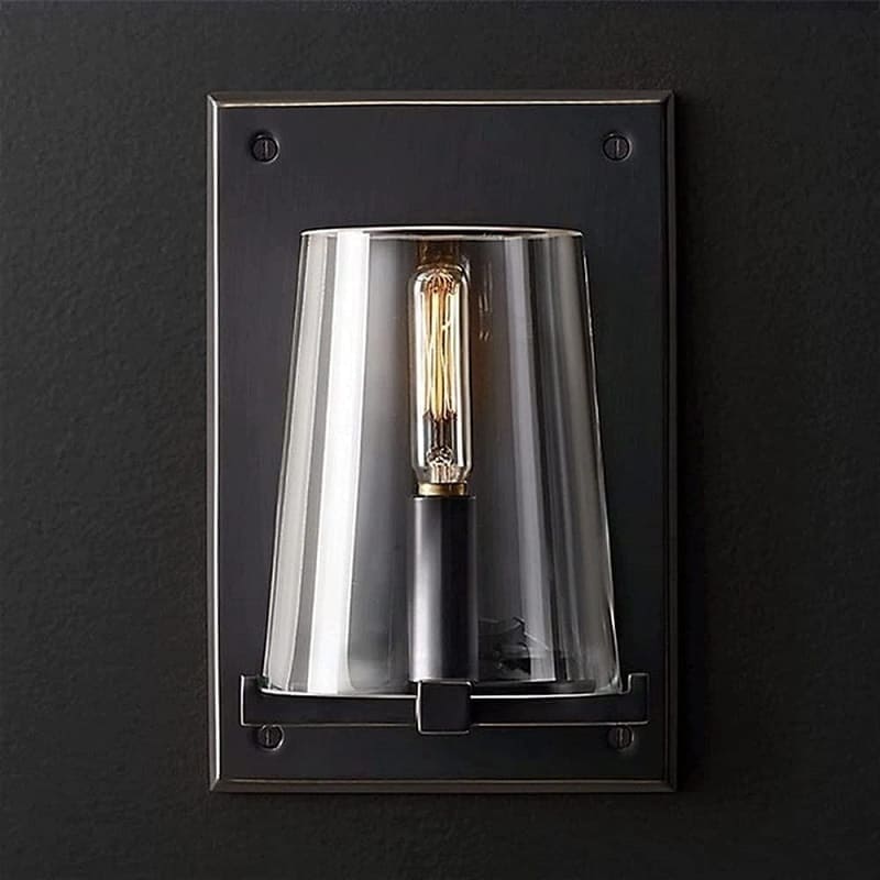 Steven Glass & Brass Wall Lamp