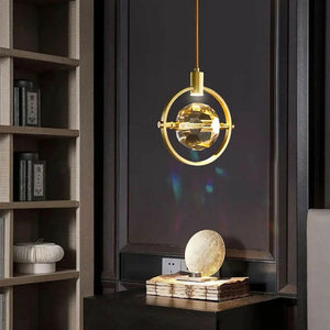 Strom - Brass Crystal Hanging Light Fixture Modern Luxury